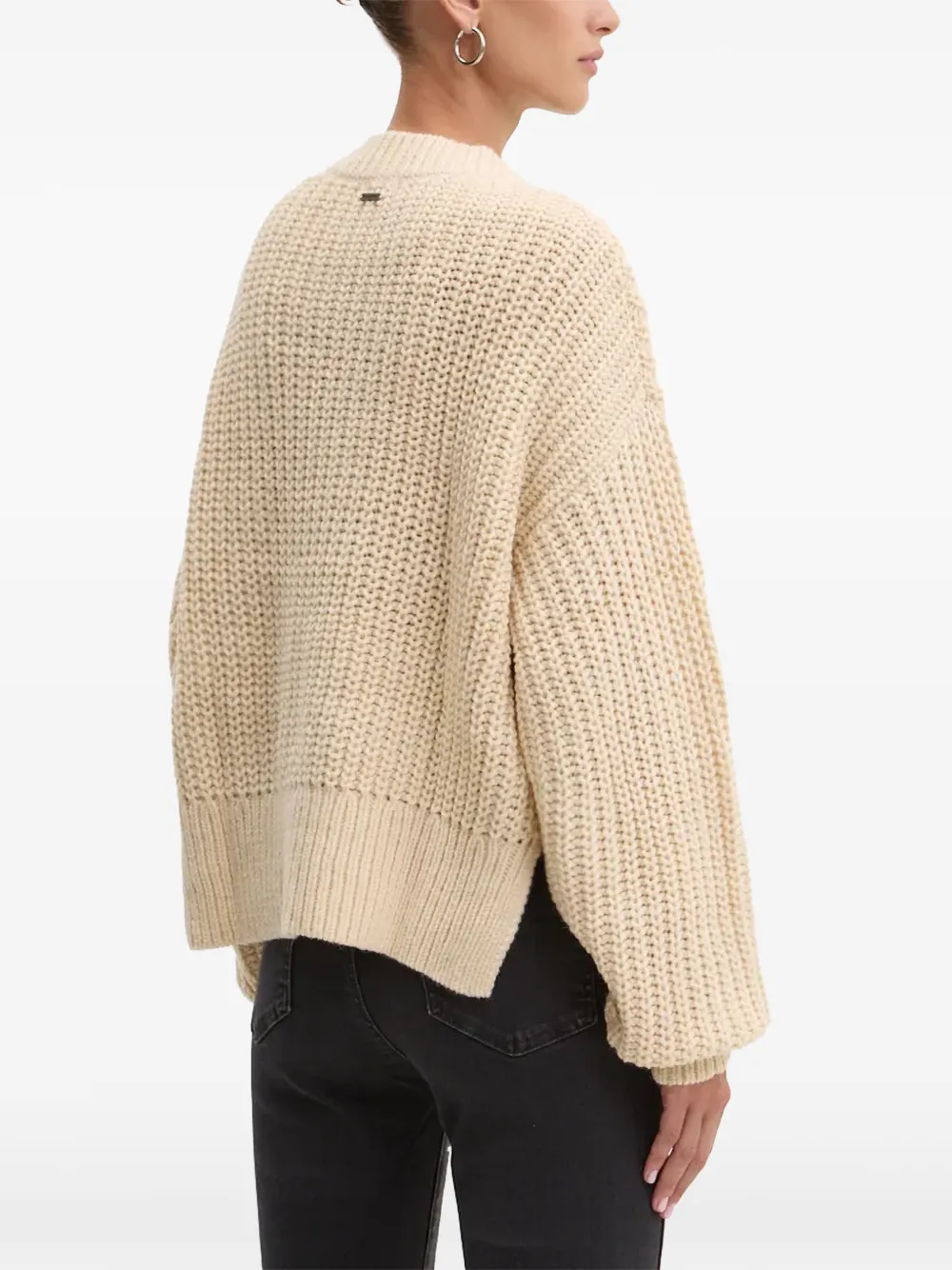 Billabong Good Fortune chunky-knit crew-neck sweater Beige