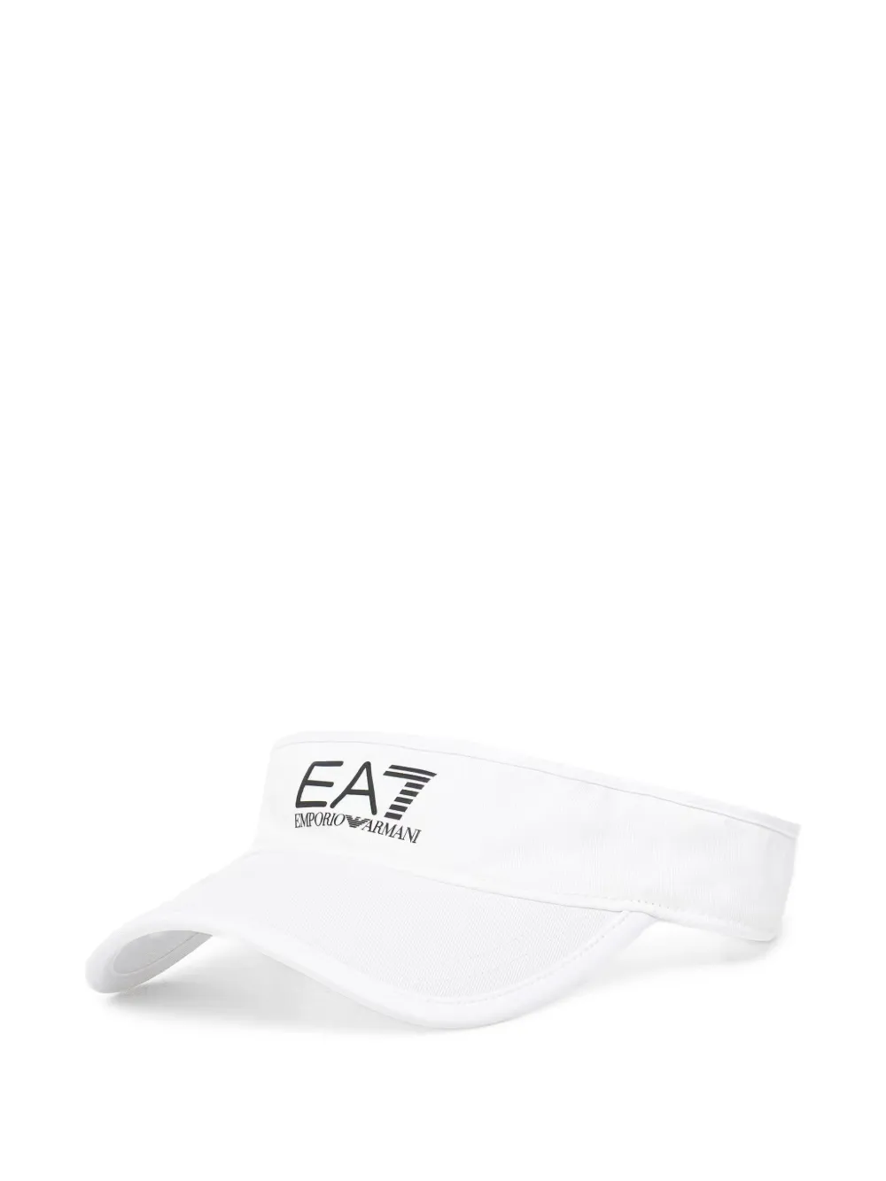 Ea7 Emporio Armani cotton logo-print visor - Bianco