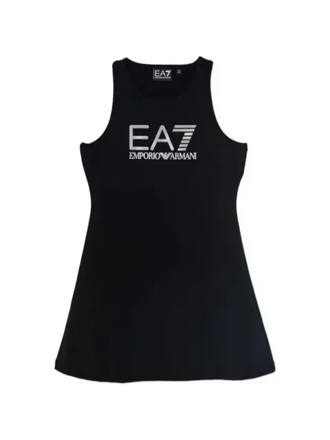 Ea7 Emporio Armani Vestido decote nadador com estampa de logo