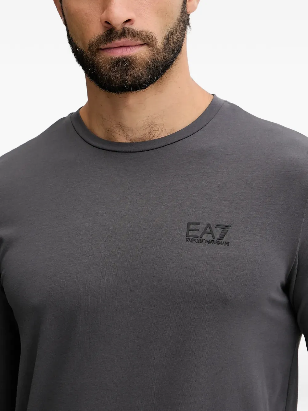 Ea7 Emporio Armani T-shirt met logoprint met lange mouwen Grijs