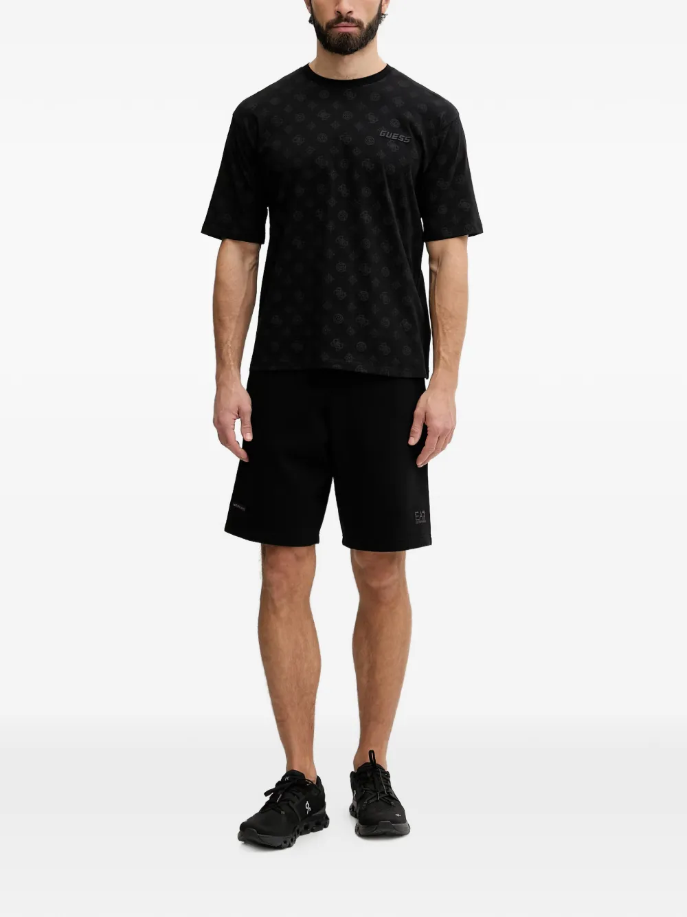 Ea7 Emporio Armani Shorts met logoprint Zwart