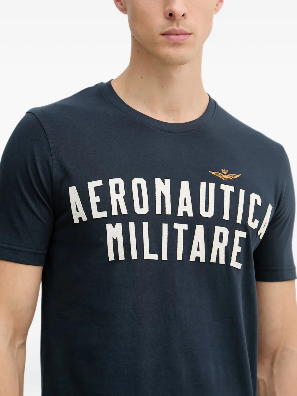 Aeronautica Militare logo-print T-shirt Blauw