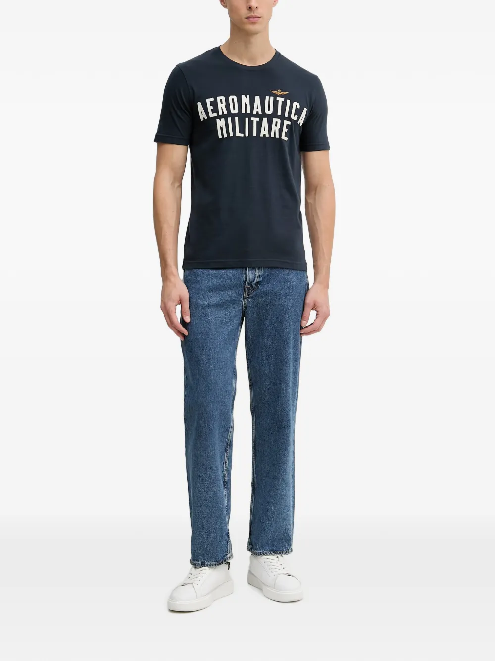 Aeronautica Militare logo-print T-shirt Blauw