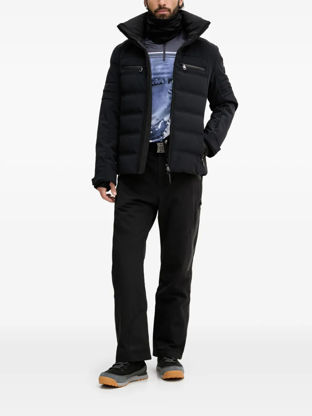 BOGNER Verti skitop met grafische print en rits Blauw