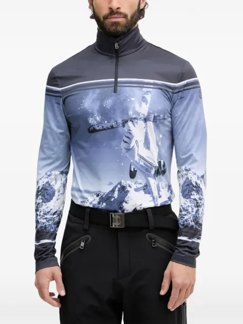 BOGNER Verti graphic-print zip-up ski top