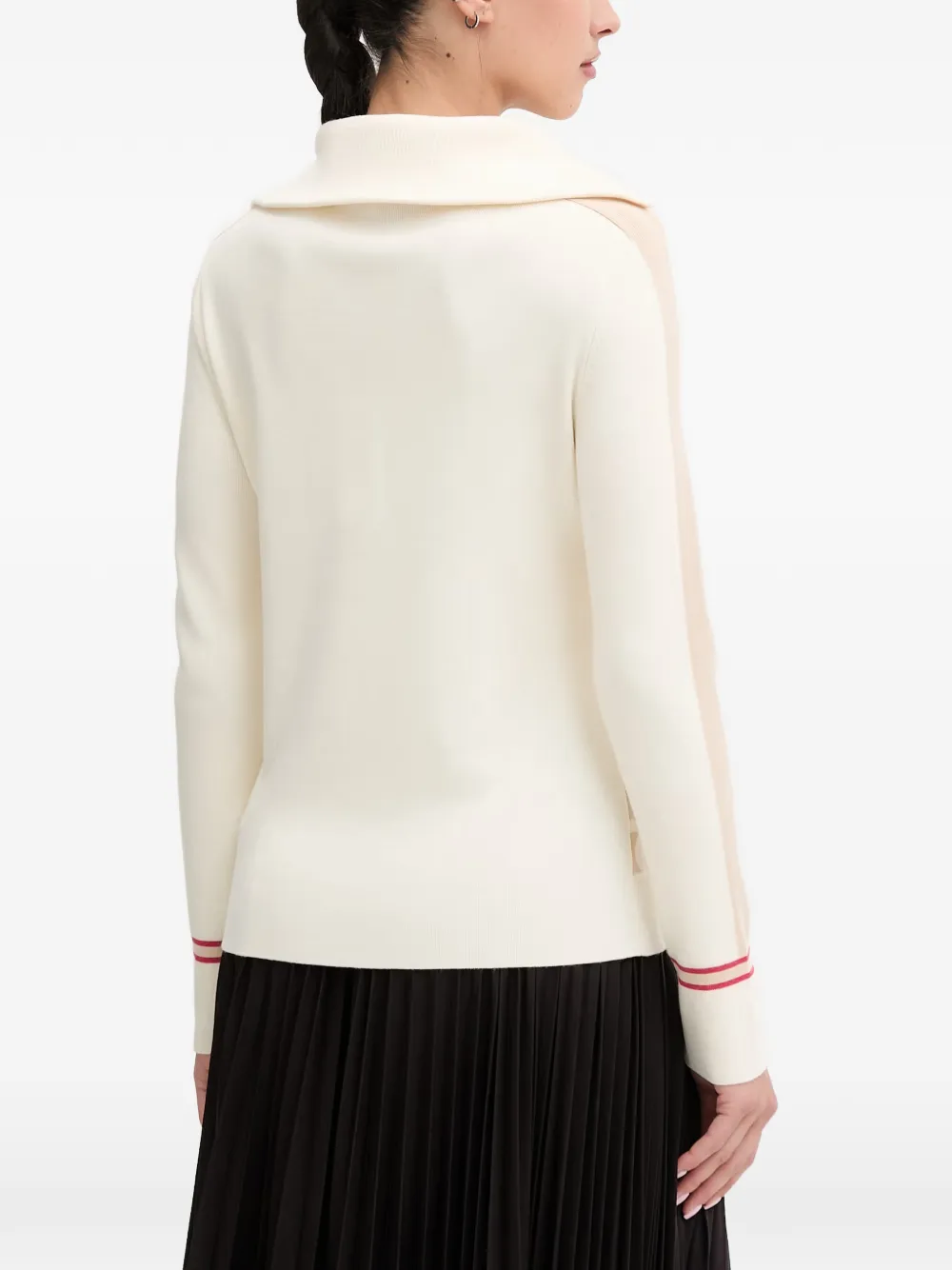 BOGNER Gine trui met monogram-print en kwartrits Beige