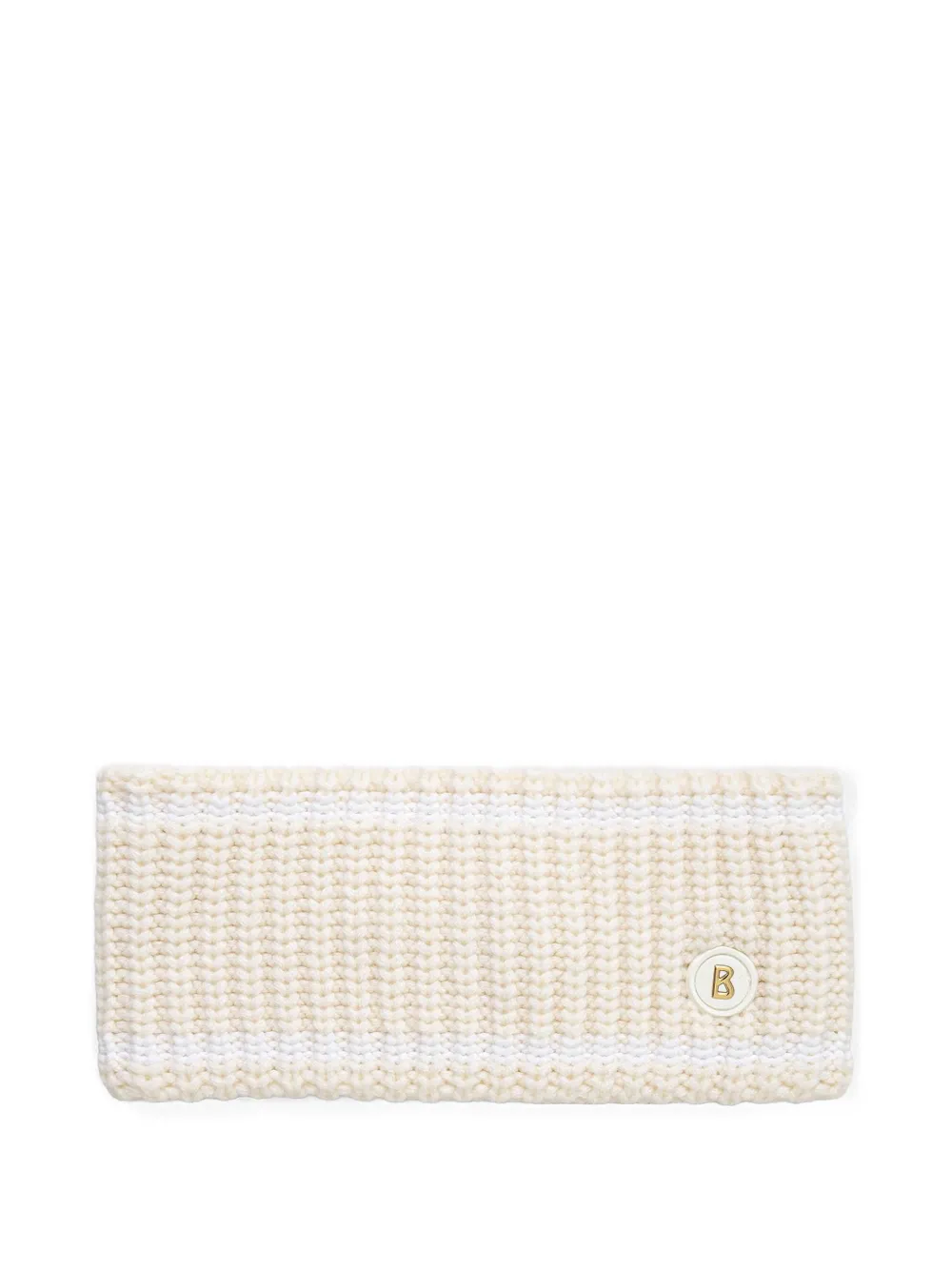 BOGNER ribbed-knit logo-plaque headband - Toni neutri