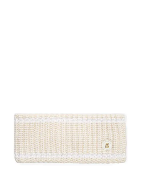 BOGNER ribbed-knit logo-plaque headband