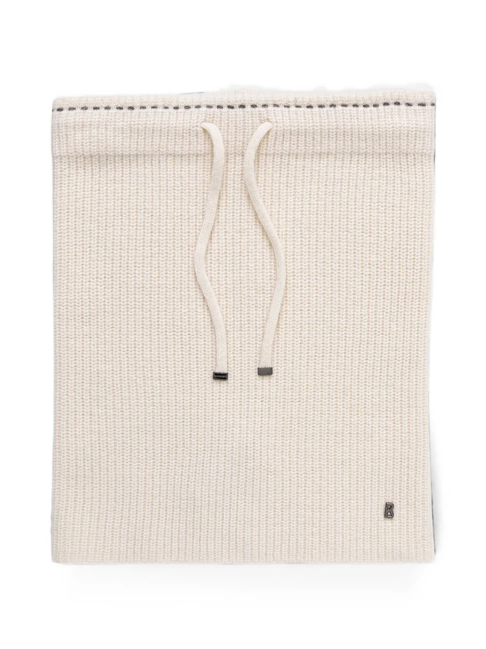 BOGNER ribbed-knit drawstring snood - Nude