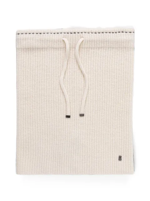 BOGNER ribbed-knit drawstring snood