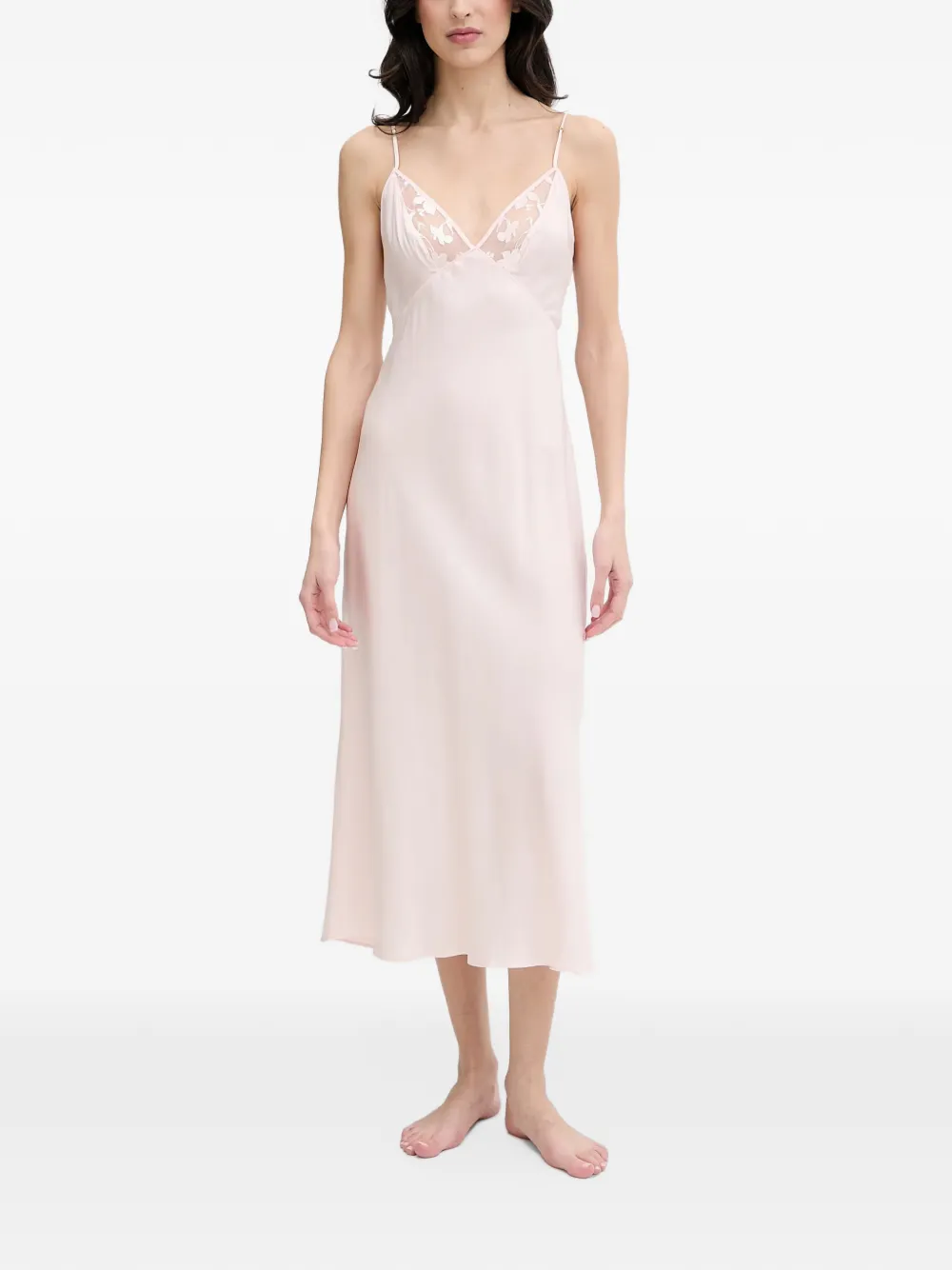 Chantelle Idyll embroidered lace-trim nightdress - Rosa