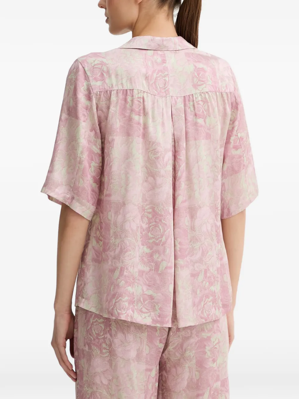 Chantelle floral-print short-sleeve pajama shirt Roze