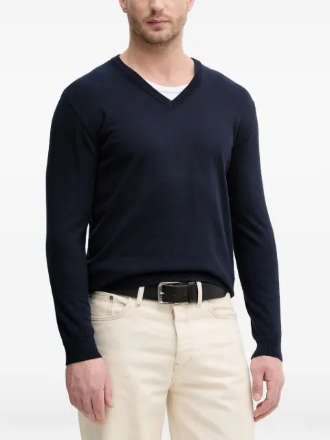 Benetton V-neck ribbed-trim sweater