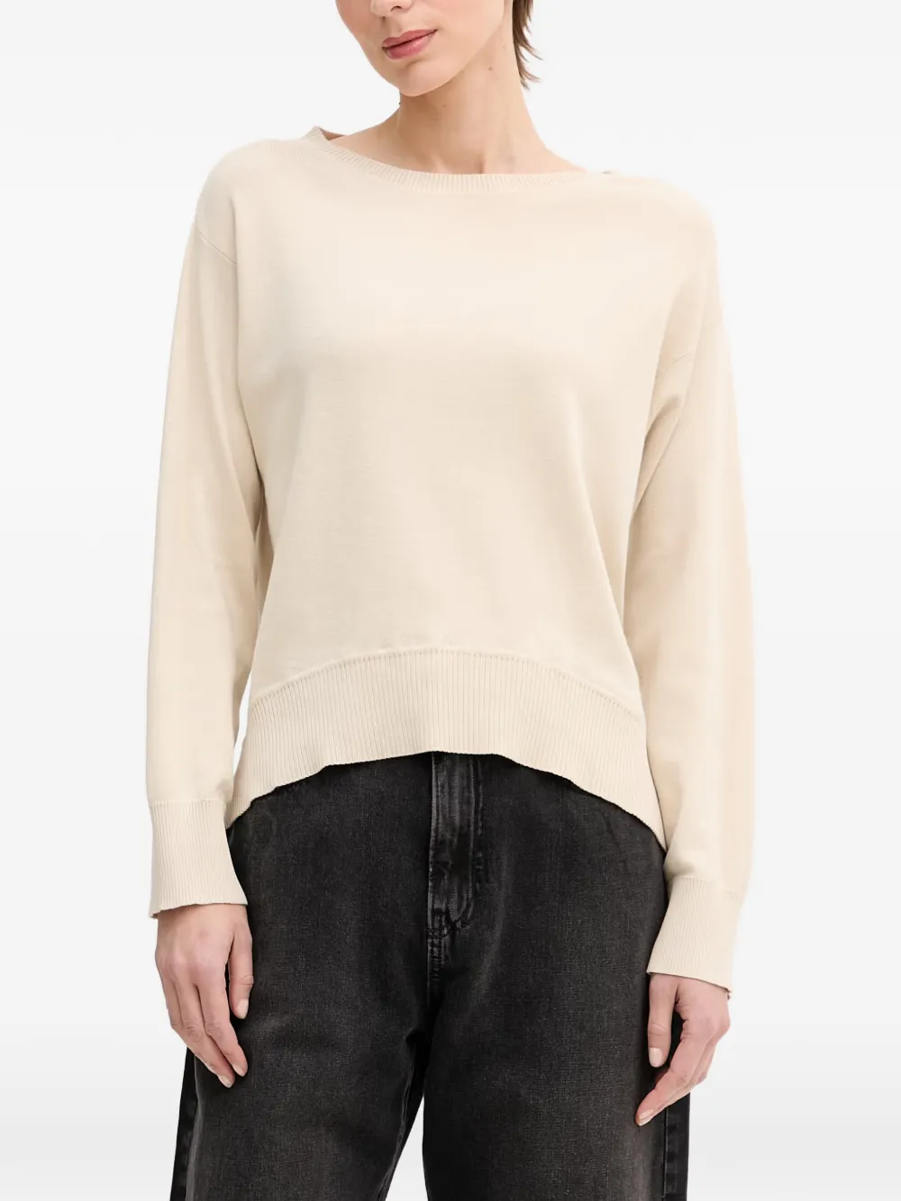 Benetton ribbed-trim sweater - Nude