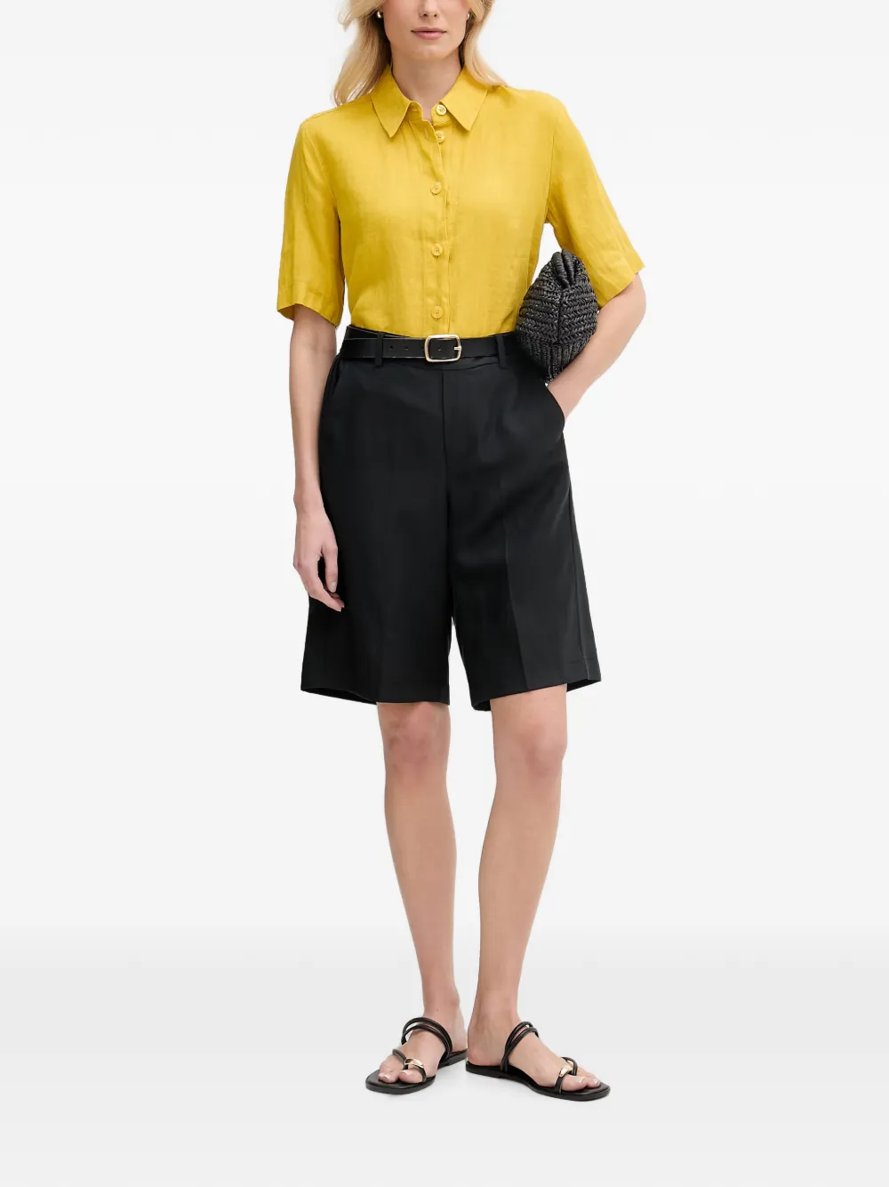 Benetton Button-down overhemd Geel