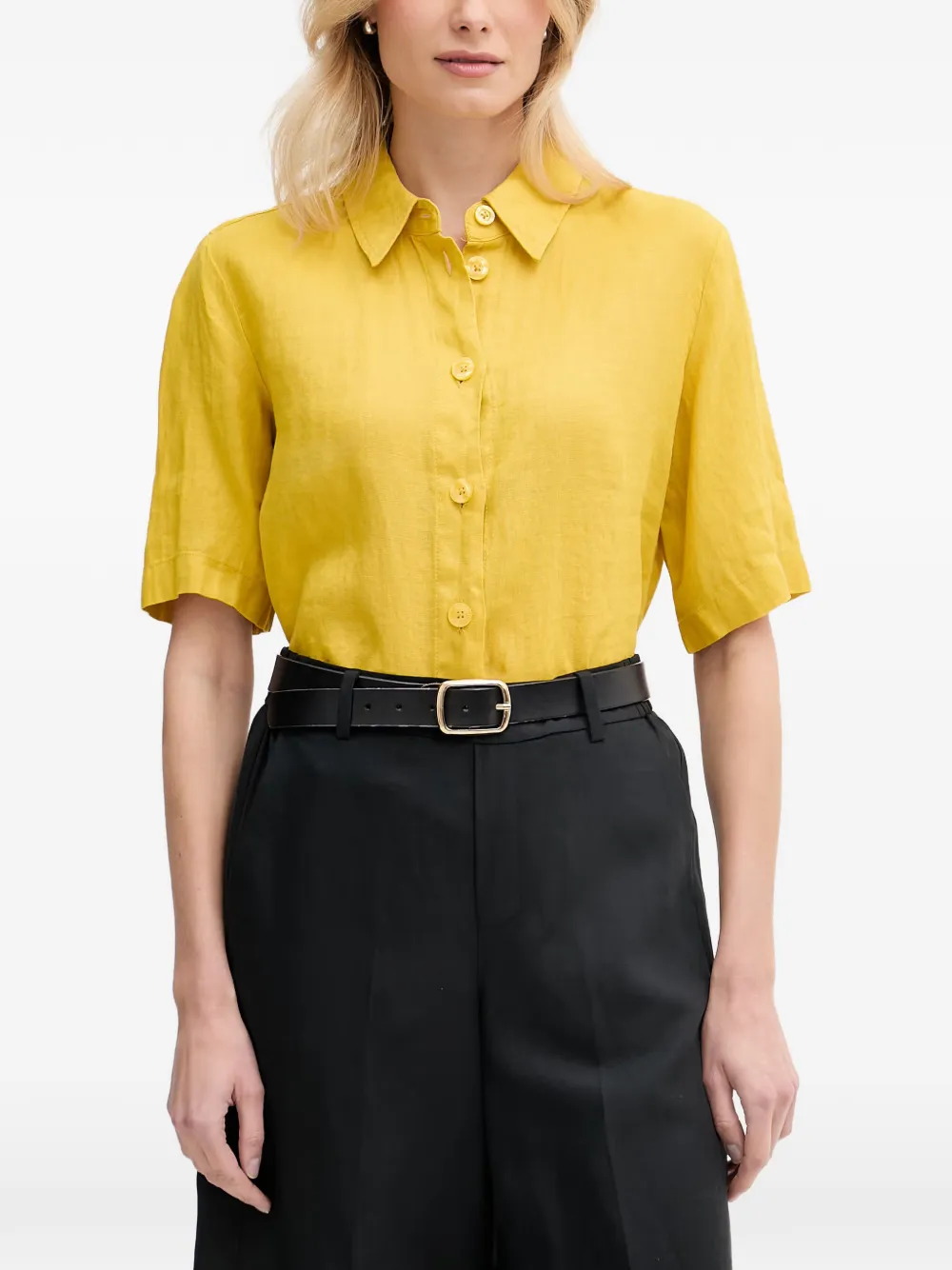 Benetton short-sleeve button-down shirt - Gelb