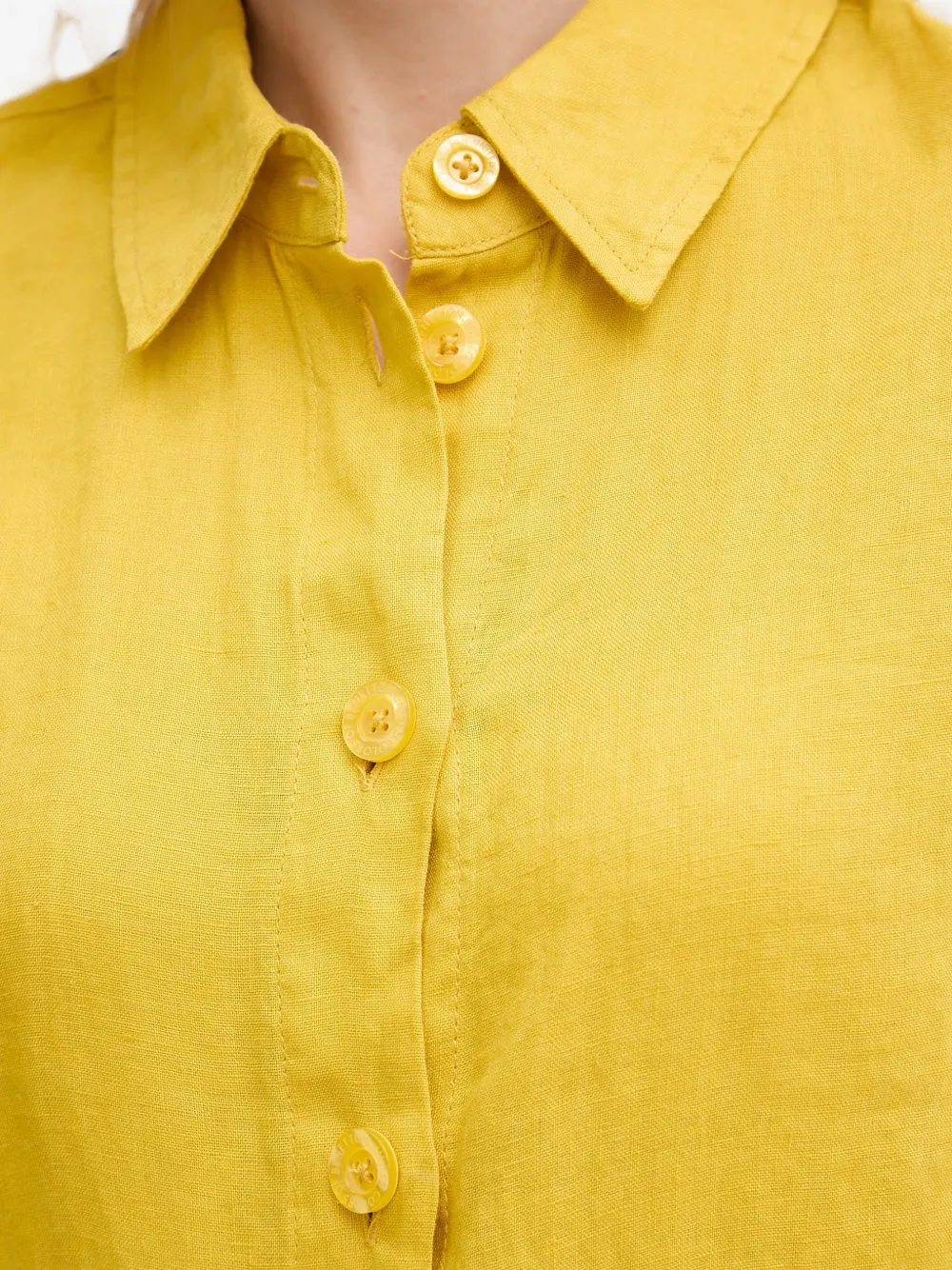 Benetton Button-down overhemd Geel