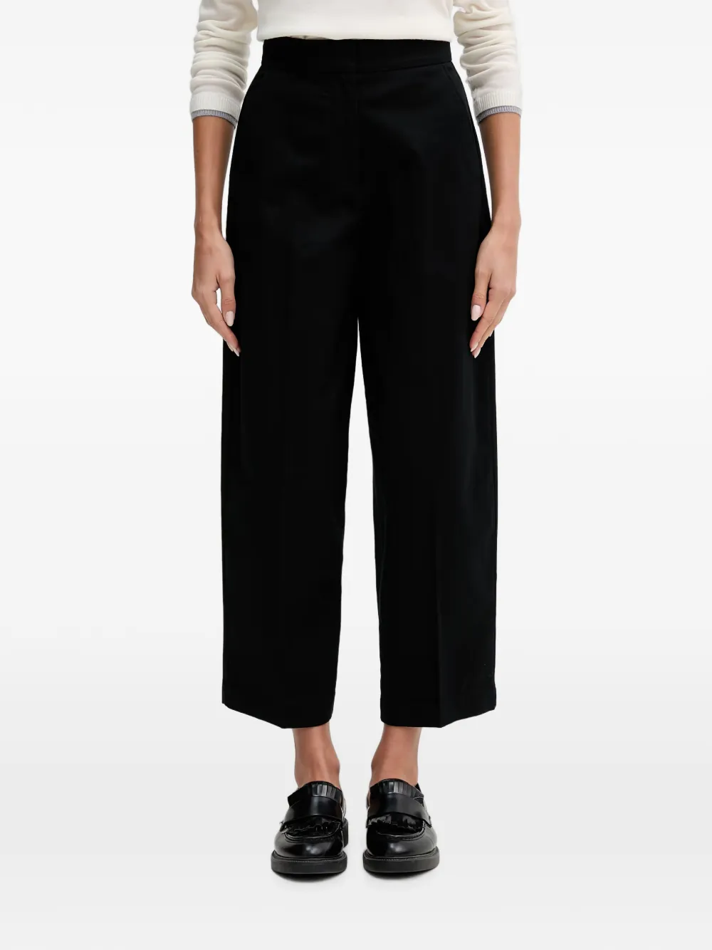 Benetton button-flap wide-leg trousers