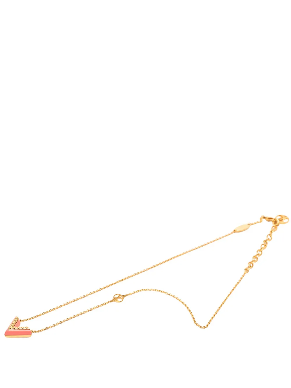 Louis Vuitton Pre-Owned 2018 Gold Plated Resin Essential V Necklace costume necklace - Oro