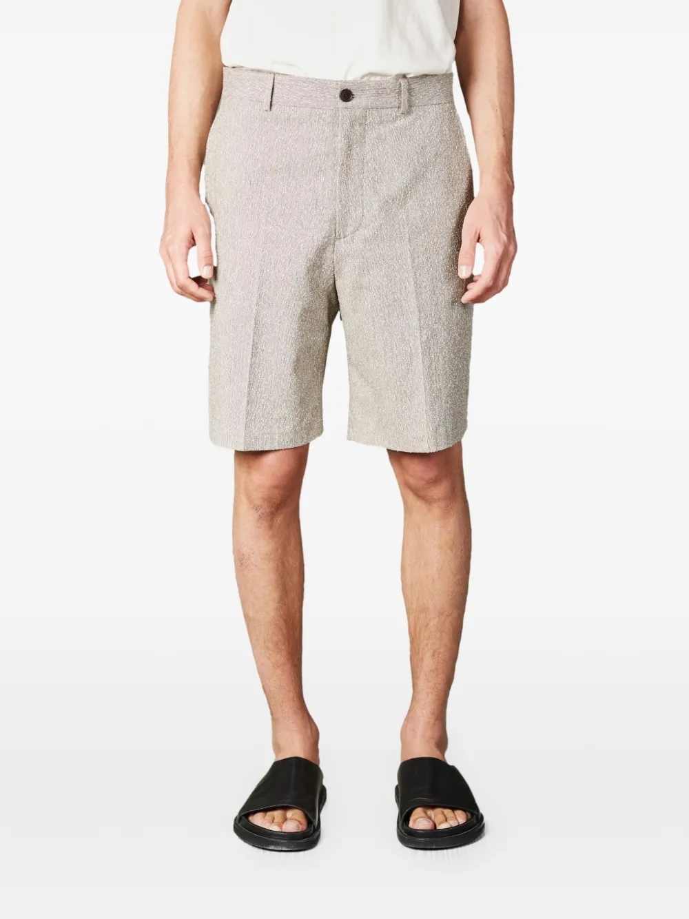 NN07 Paw shorts met gemêleerd effect Beige