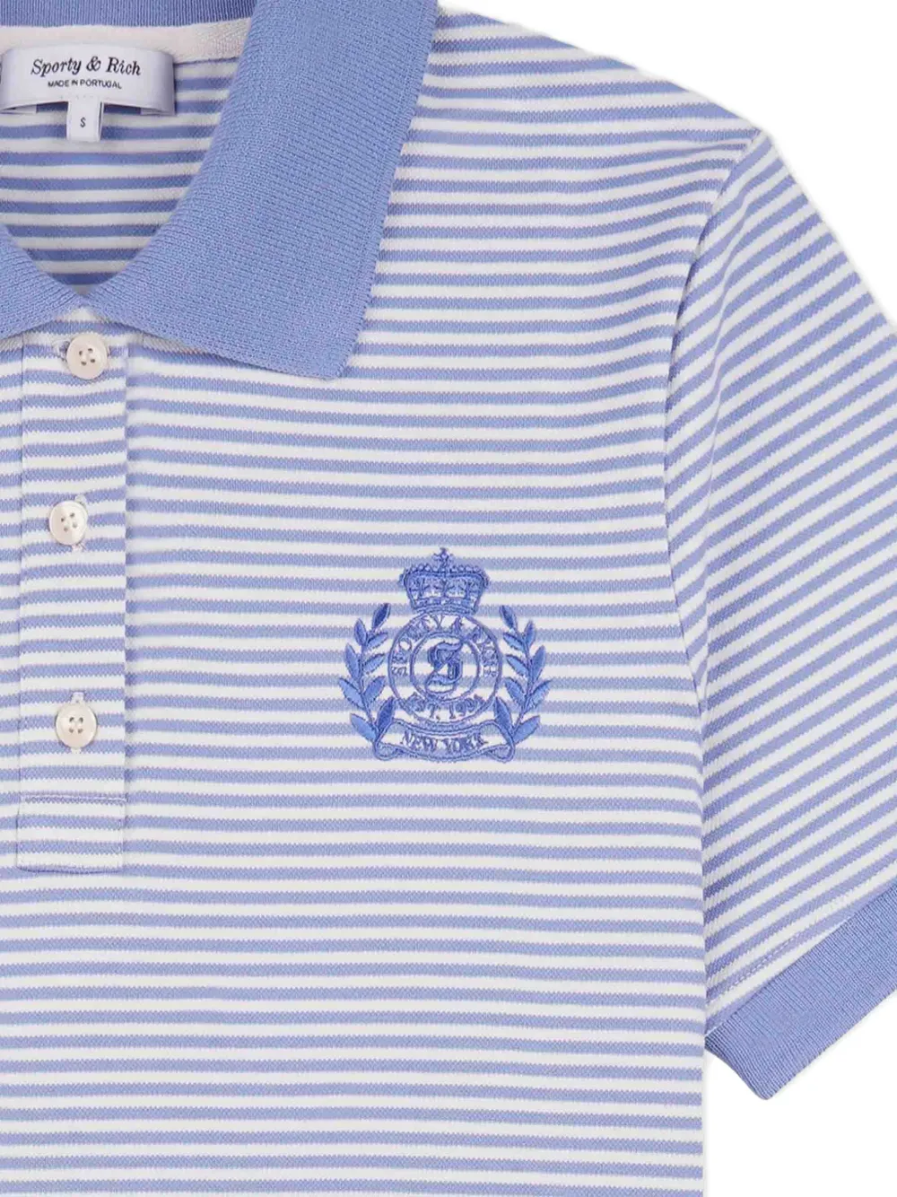 Sporty & Rich Poloshirt met geborduurd logo Blauw