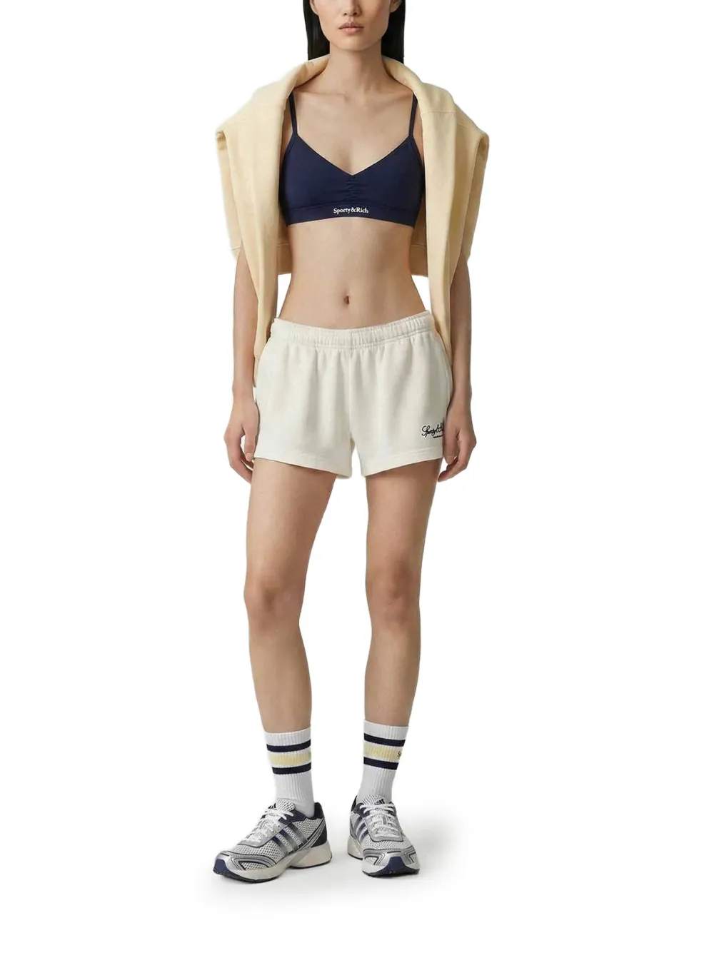 Sporty & Rich Shorts met logopatch Beige