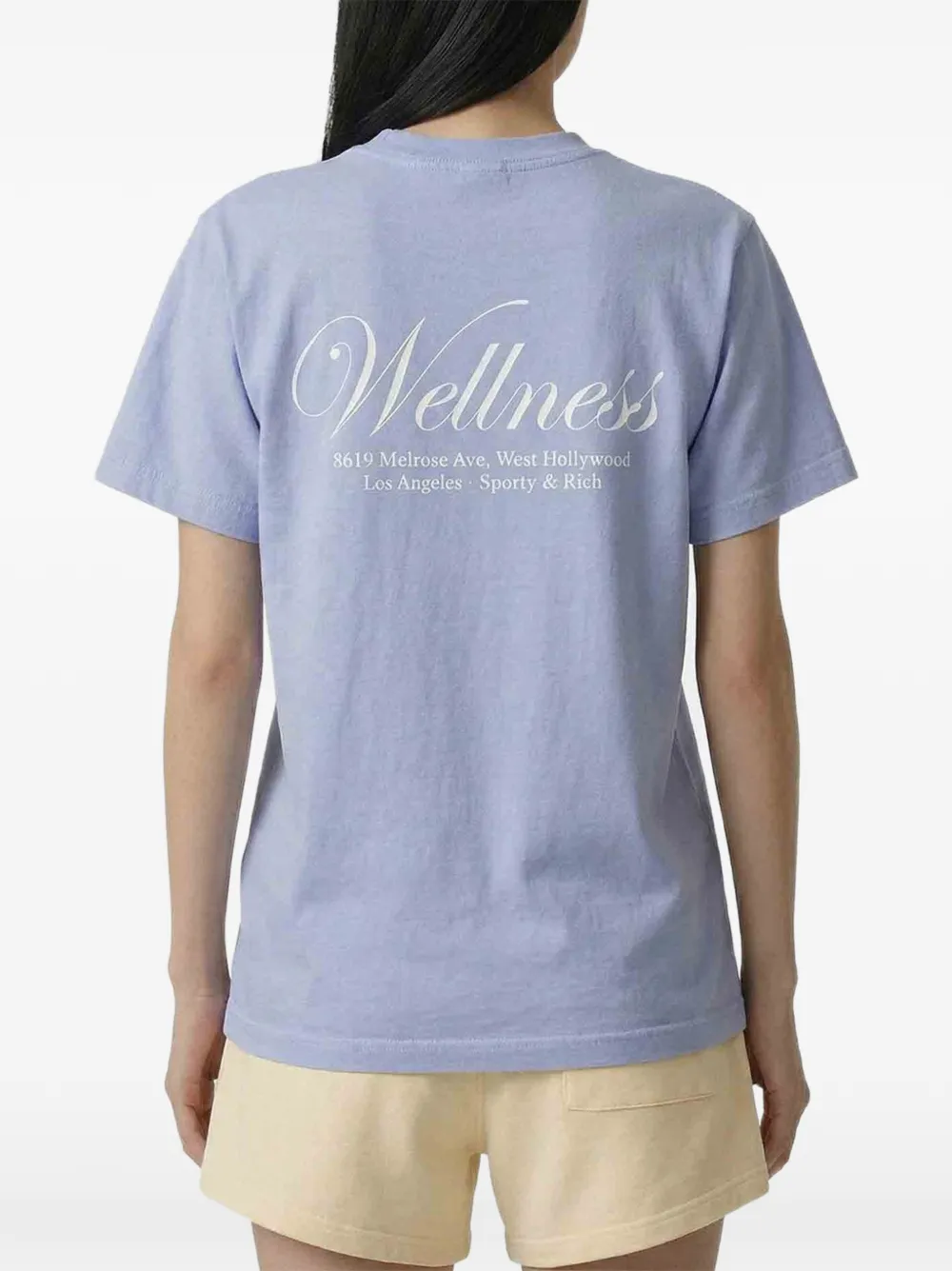 Sporty & Rich Avenue T-shirt met ronde hals Blauw