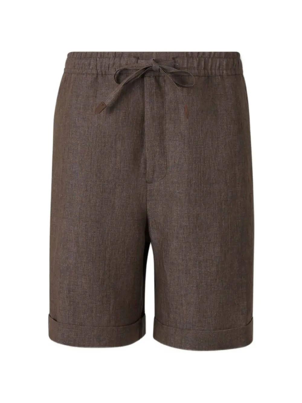 Canali drawstring turned-up shorts - Brown