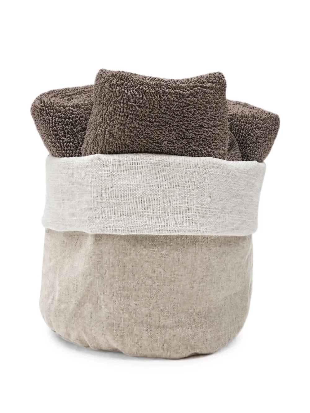 CU I SEEYOU towels and basket set (set of four) - Nude