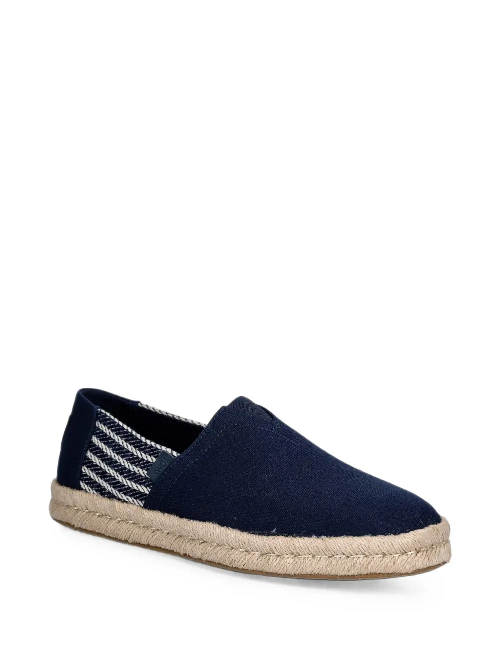 Toms rope-trimmed striped espadrilles Blauw
