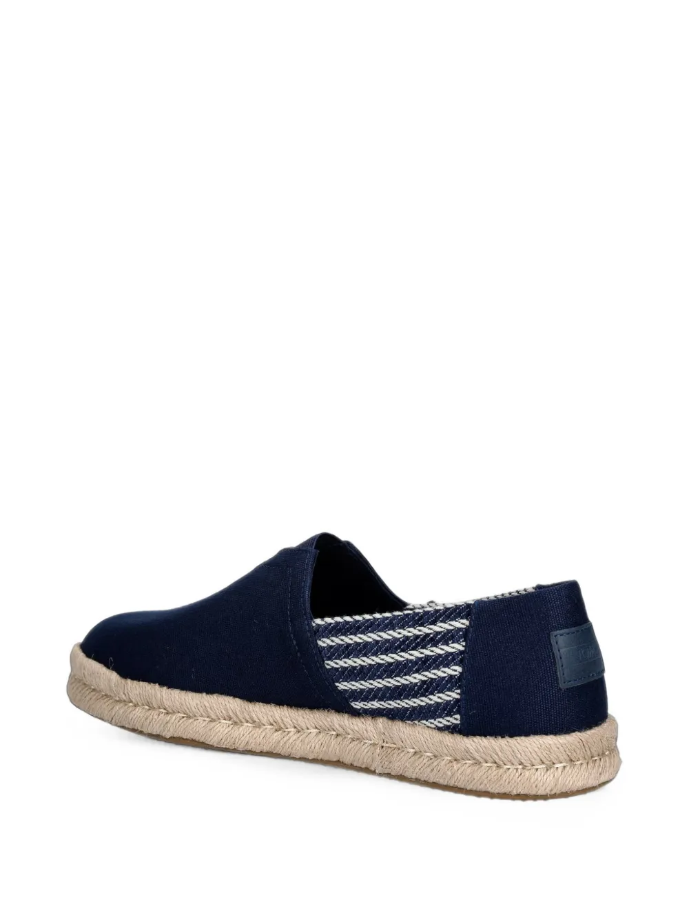 Toms rope-trimmed striped espadrilles Blauw