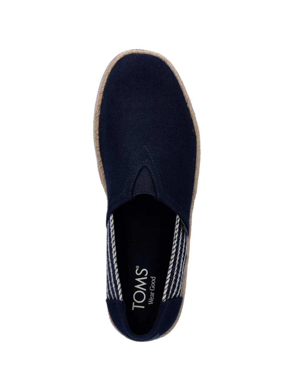 Toms rope-trimmed striped espadrilles Blauw