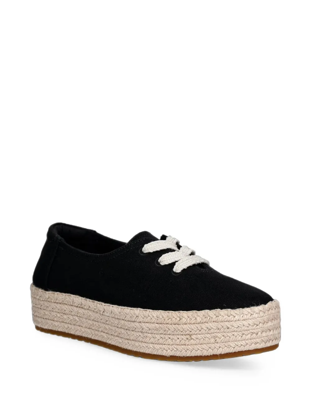 Toms Valencia gevlochten espadrilles met plateauzool Zwart