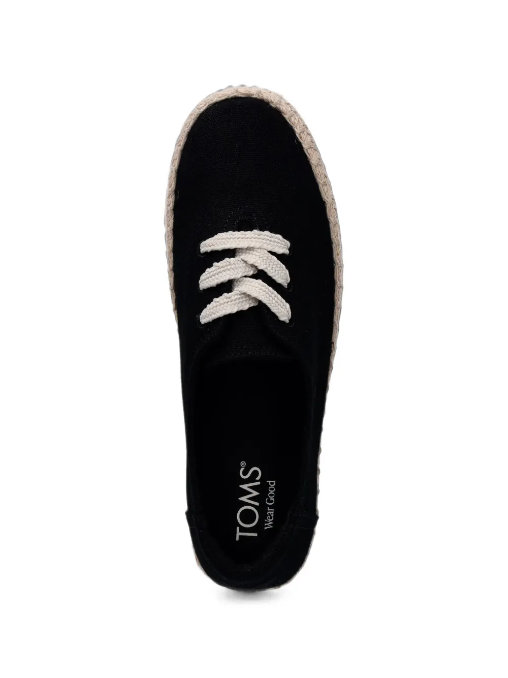 Toms Valencia gevlochten espadrilles met plateauzool Zwart