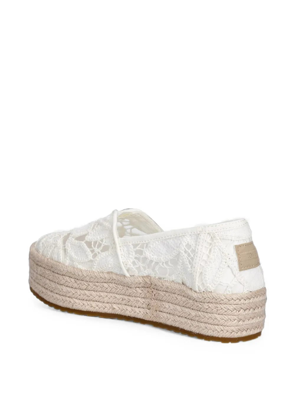 Toms Espadrilles met plateauzool en geborduurd kant Wit