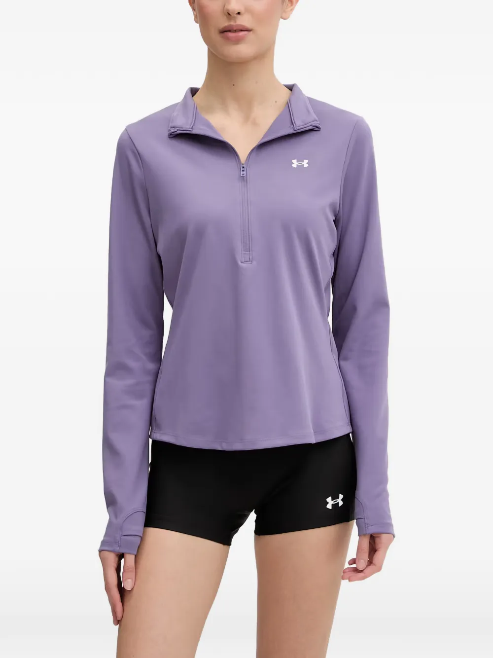 Under Armour Motion Langarmshirt mit kurzem Reißverschluss - Violett