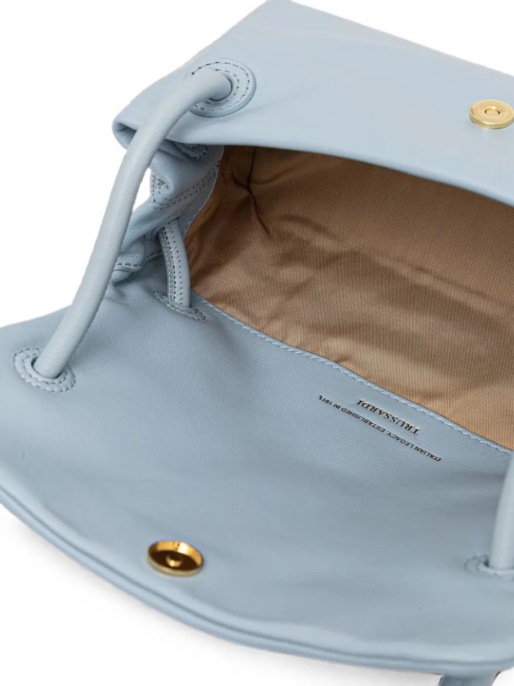 Trussardi Orbita leren mini-shopper met logoprint Blauw