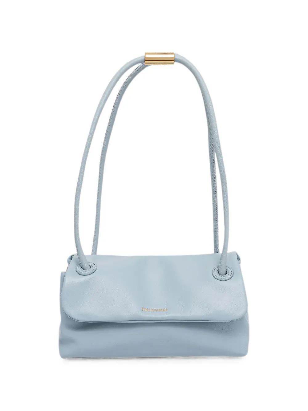 Trussardi Orbita leren mini-shopper met logoprint Blauw