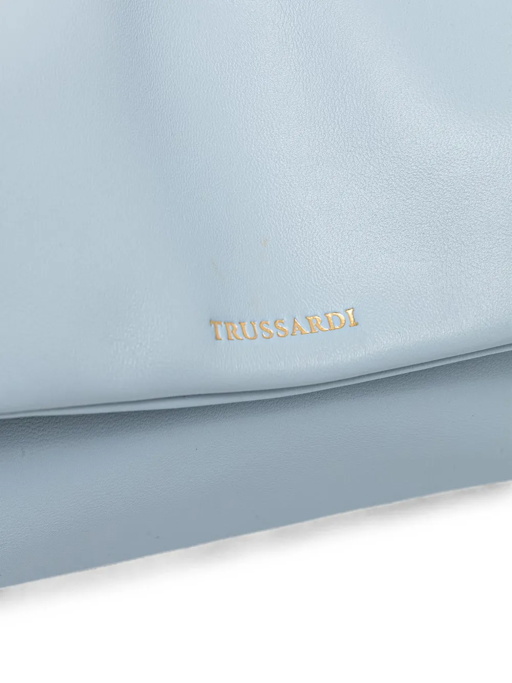 Trussardi Orbita leren mini-shopper met logoprint Blauw