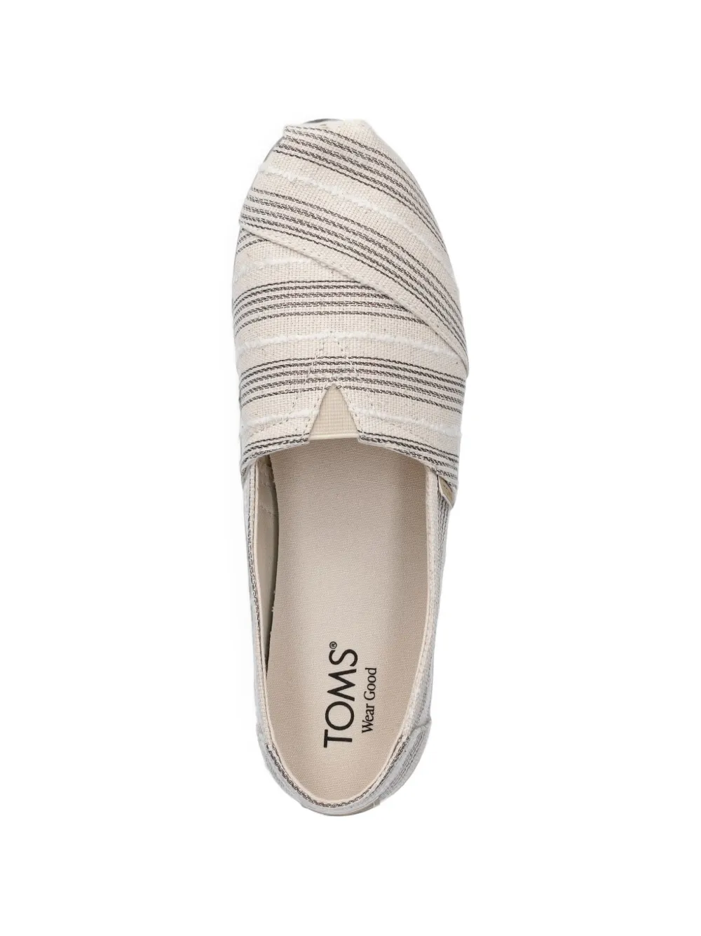 Toms Alpargata Classic gestreepte canvas slip-on ballerina's Beige