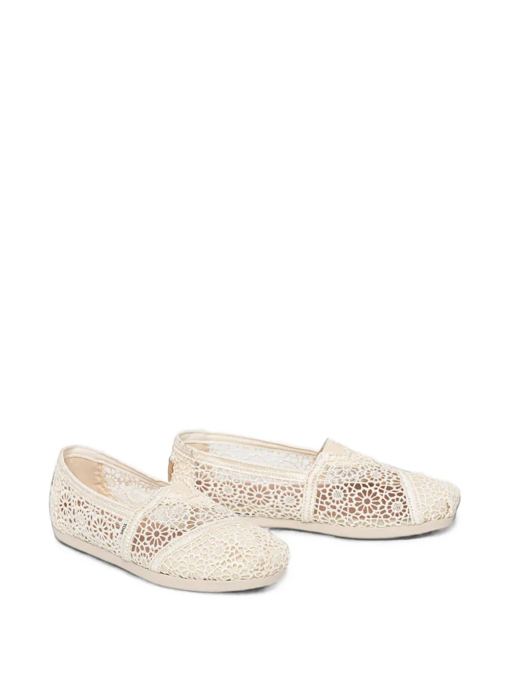Toms lace-crochet slip-on flats Wit