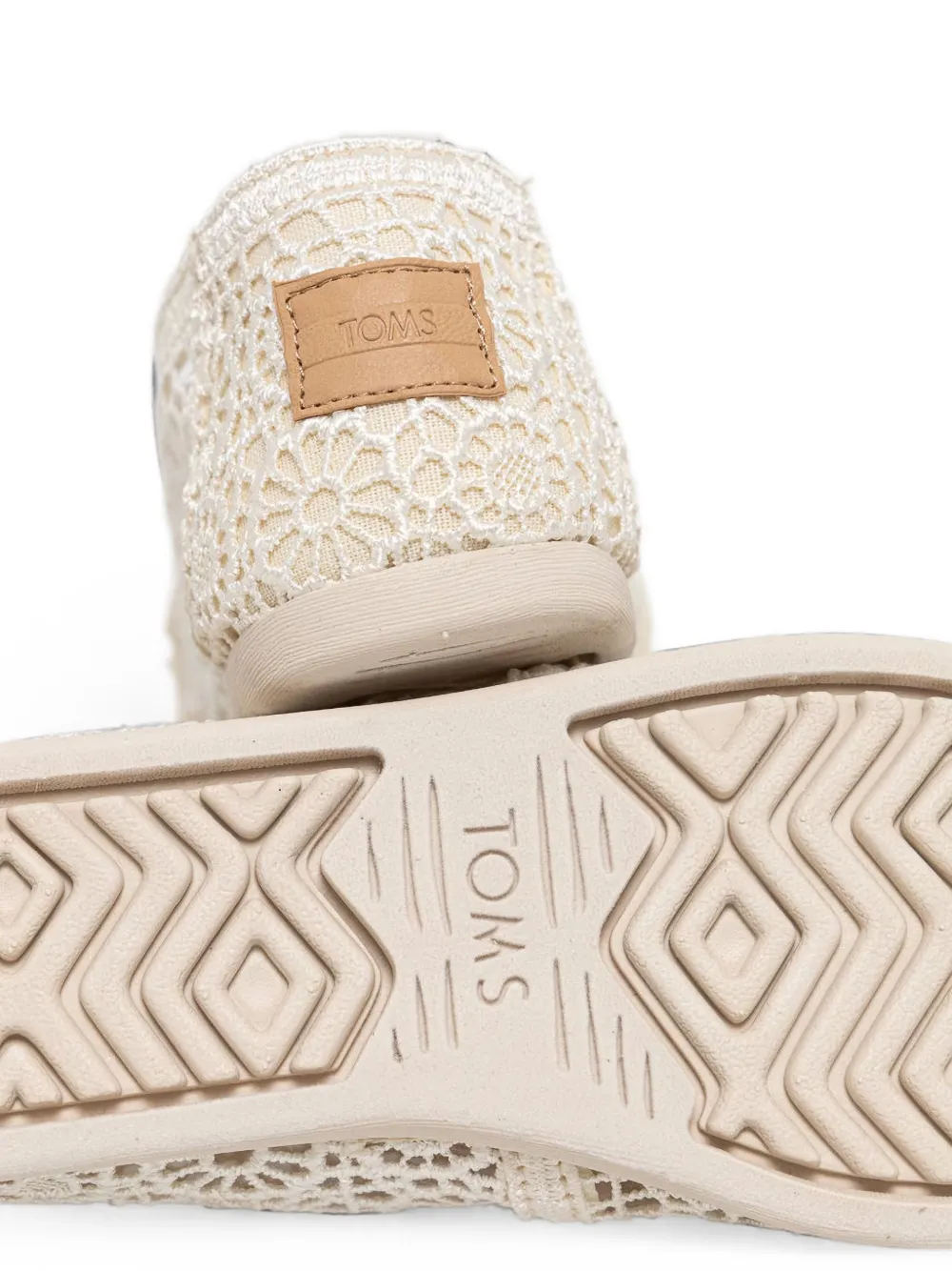 Toms lace-crochet slip-on flats Wit