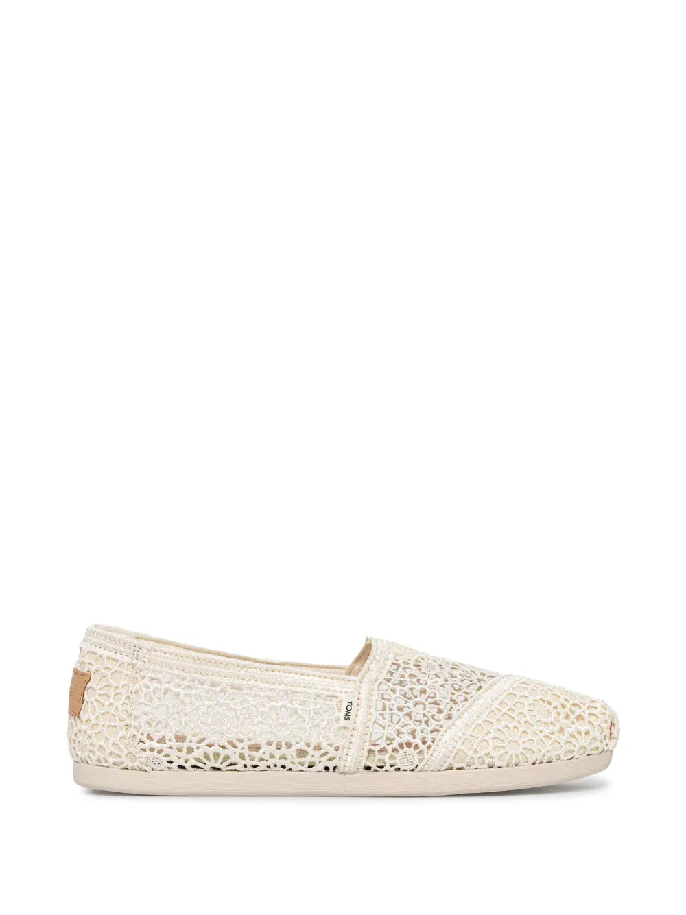Toms lace-crochet slip-on flats Wit