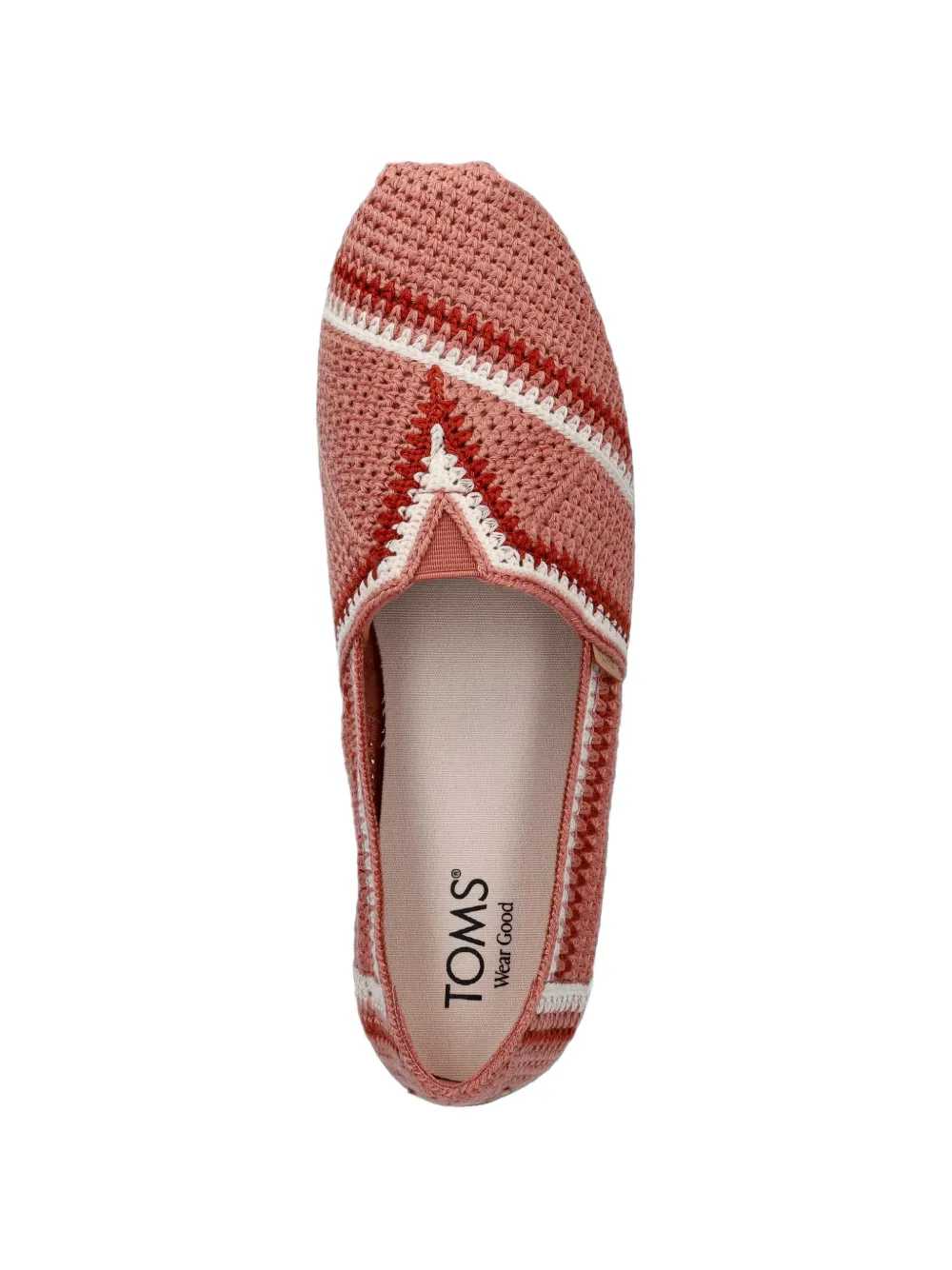 Toms Alpargata crochet-knit striped espadrilles Roze