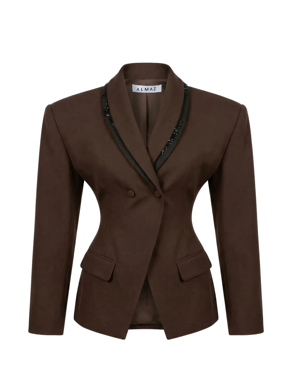 Almaz Hourglass bead-embellished blazer - Marrone
