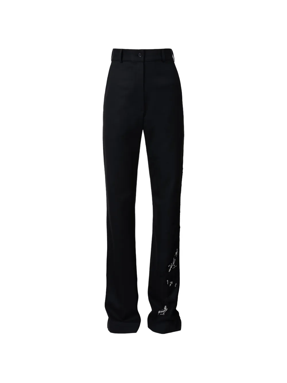 Almaz Fume lace-embellished straight-leg trousers - Nero