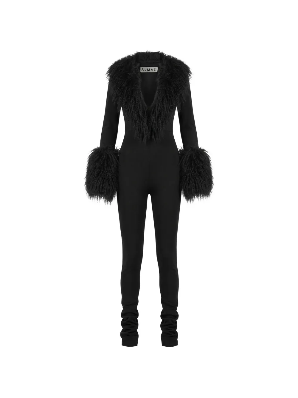 Almaz Texas Hold ’Em fur-trim jumpsuit - Nero