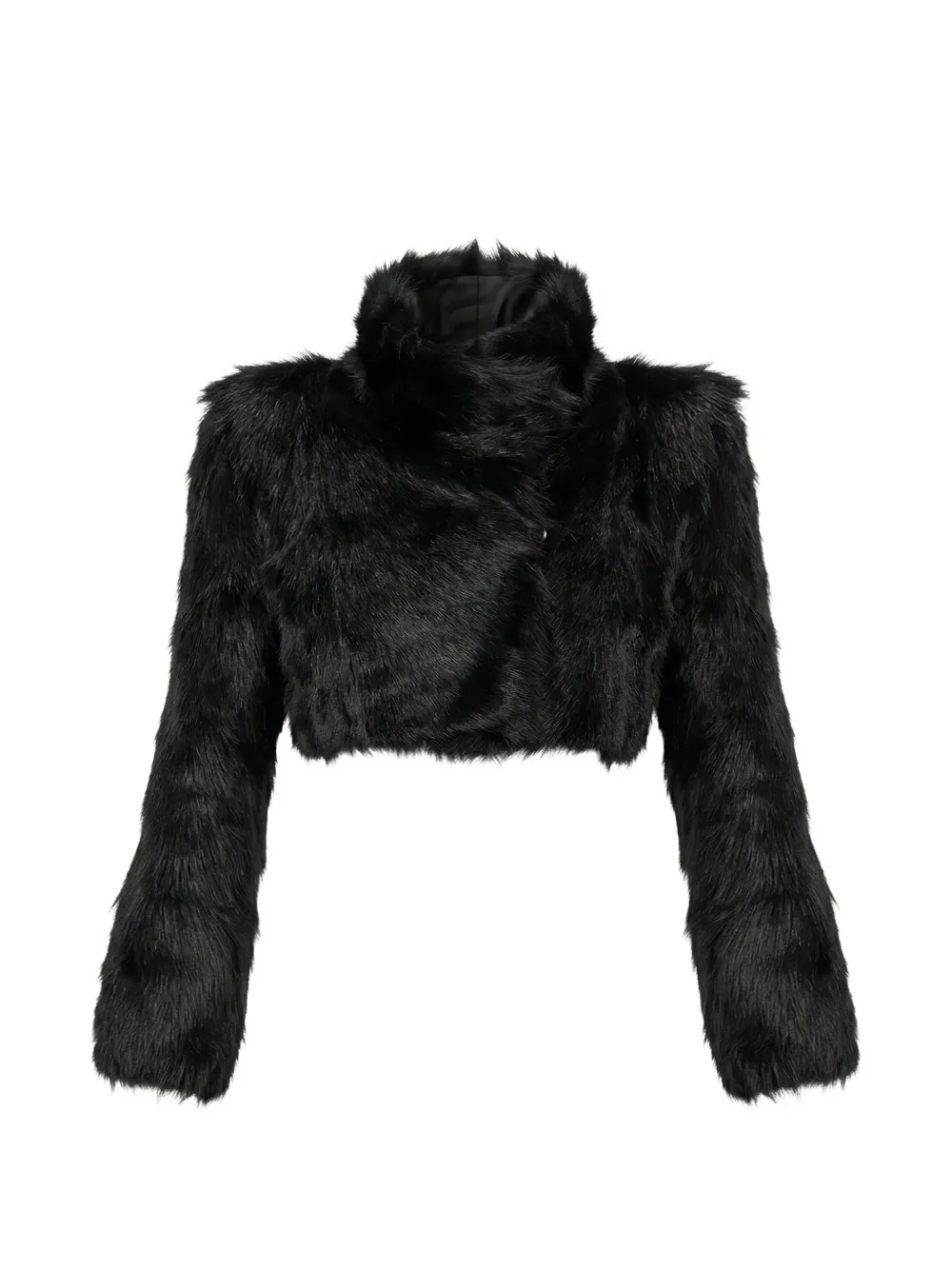 Almaz Deadshot Fur Cropped Jacket In Black