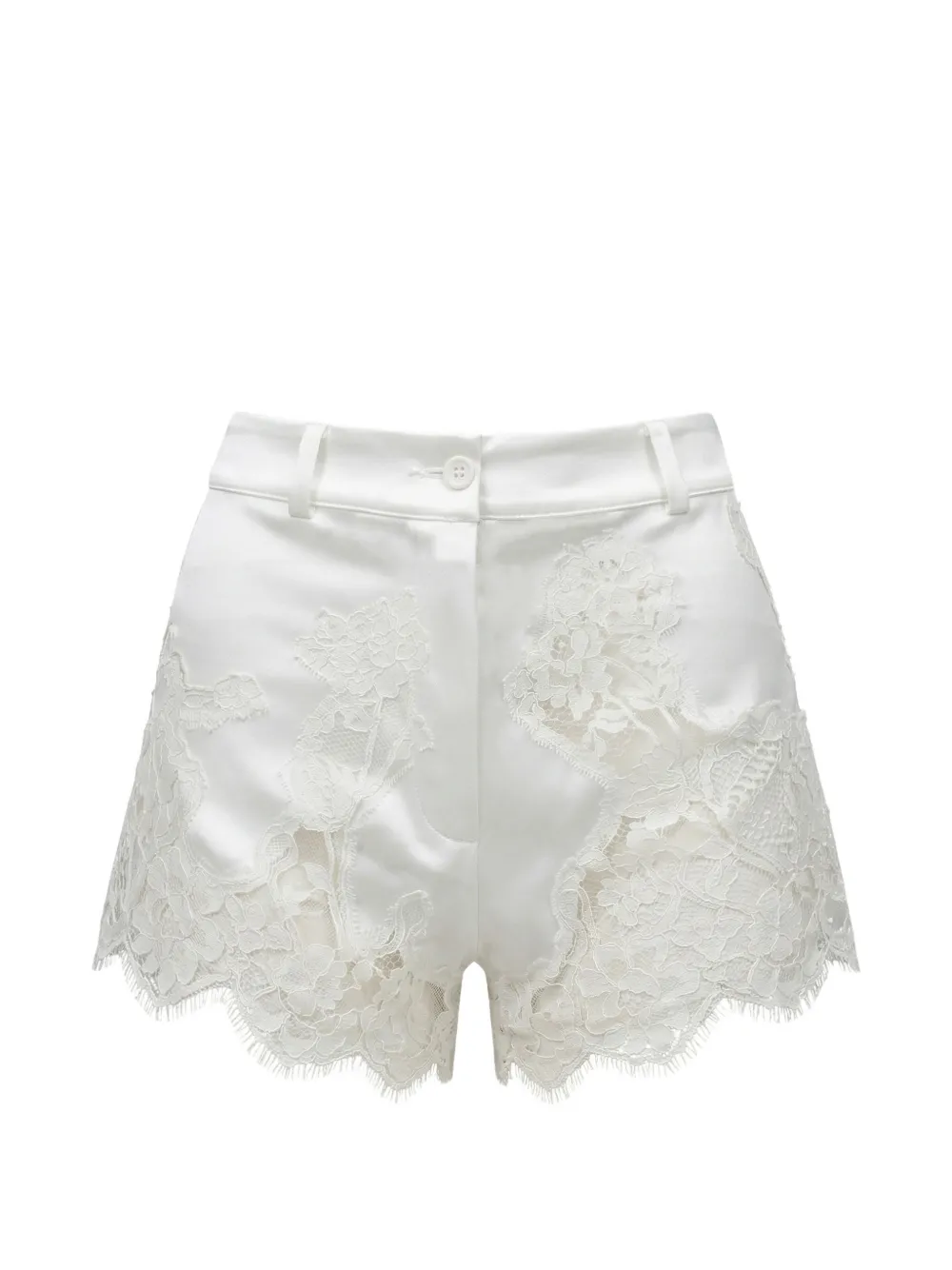 Almaz Pillowtalk lace-appliqué mini shorts - Bianco