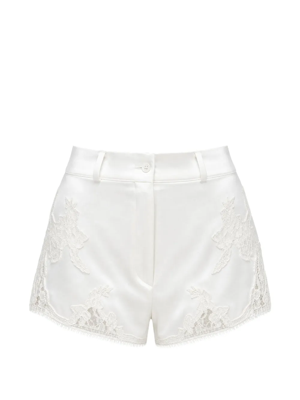 Almaz Pillowtalk lace-appliqué mini shorts - Bianco